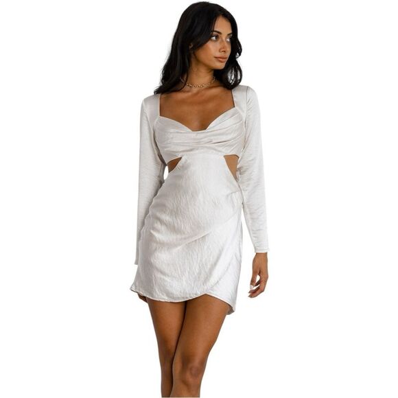 Selfie Leslie Shaken Not Stirred Chsmpagne Cut Out Mini Dress XL - Picture 2 of 12